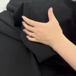 Apparel Fabric |  1yd Black Stretch Cotton Sateen Fabric Black