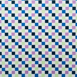 Apparel Fabric |  1yd Blue & Green Check Jersey Knit Fabric