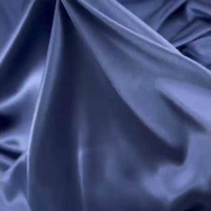 Apparel Fabric |  1yd Dark Blue Shiny Charmeuse Fabric Azure