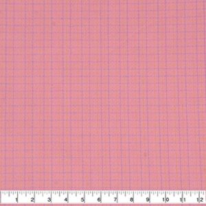 Apparel Fabric |  1yd Pink Grid Check Brushed Cotton Shirting Fabric