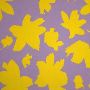 Apparel Fabric |  1yd Purple & Yellow Flower Jersey Knit Fabric