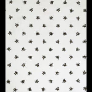 Apparel Fabric |  1yd White Bee Embroidered Denim Fabric