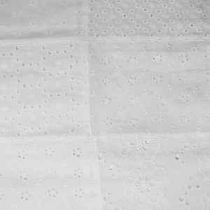 Apparel Fabric |  1yd White Eyelet Patchwork Cotton Fabric