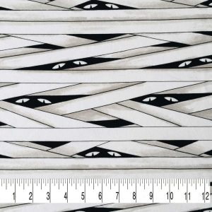 Apparel Fabric |  1yd White Glow in the Dark Mummy Interlock Knit Fabric