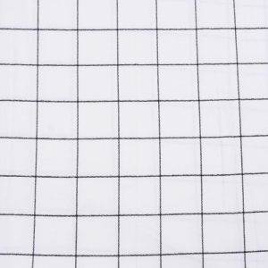 Apparel Fabric |  1yd White Windowpane Brushed Cotton Fabric