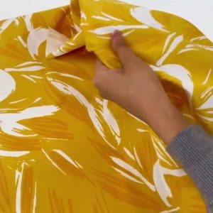 Apparel Fabric |  1yd Yellow Large Paint Strokes Sateen Cotton Apparel Fabric