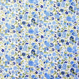 Cotton Fabric |  1yd Blue Mini Floral Cotton Fabric