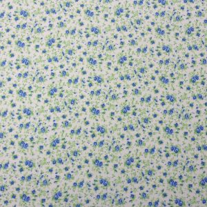 Cotton Fabric |  1yd Blue Mini Rose Quilt Cotton Fabric