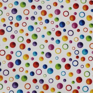 Cotton Fabric |  1yd Bubble Dots Quilt Cotton Fabric Bright Black