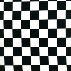 Cotton Fabric |  1yd Cotton Fabric Black & White Racing Check