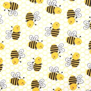 Cotton Fabric |  1yd Cotton Fabric Happy Bees