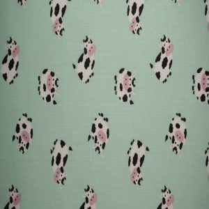 Cotton Fabric |  1yd Cows on Green Quilt Cotton Fabric