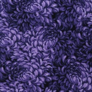 Cotton Fabric |  1yd Dark Purple Packed Petals Quilt Cotton Fabric