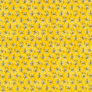 Cotton Fabric |  1yd Mini Bees Glitter Cotton Fabric