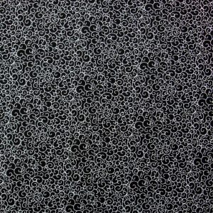 Cotton Fabric |  1yd Mini Swirls on Black Quilt Cotton Fabric