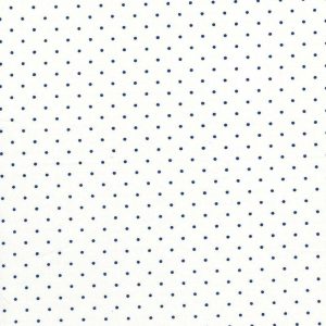 Cotton Fabric |  1yd Navy Swiss Dots on White Quilt Cotton Fabric