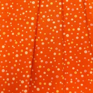 Cotton Fabric |  1yd Orange Spots Cotton Fabric Orange