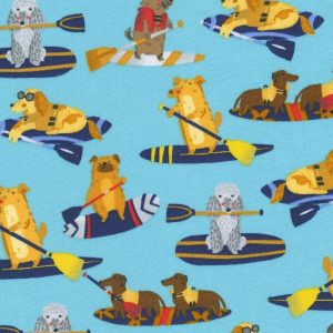 Cotton Fabric |  1yd Paddle Pups Cotton Fabric