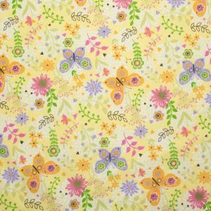 Cotton Fabric |  1yd Patterned Trap Butterfly Super Snuggle Flannel Fabric