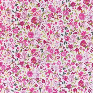 Cotton Fabric |  1yd Pink Mini Scattered Floral Quilt Cotton Fabric