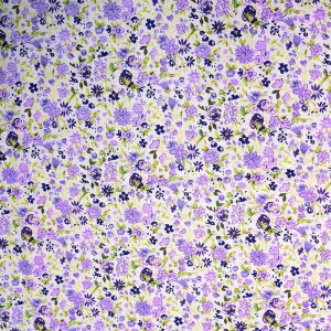 Cotton Fabric |  1yd Purple Mini Floral Cotton Fabric