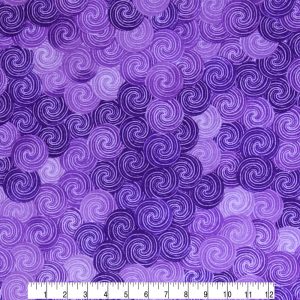 Cotton Fabric |  1yd Purple Shade Swirls Quilt Cotton Fabric