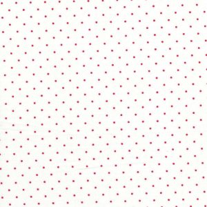 Cotton Fabric |  1yd Red Swiss Dots on White Quilt Cotton Fabric