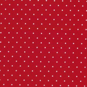 Cotton Fabric |  1yd White Dots on Red Quilt Cotton Fabric