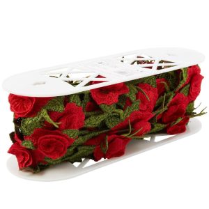 Fabric Trims |  1yd 3.25″ Red Roses Trim