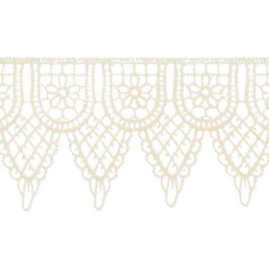 Fabric Trims |  1yd Double Scallop Venice Trim 2.25” Candlelight