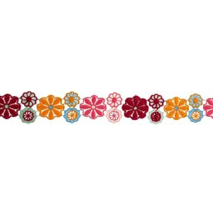 Fabric Trims |  1yd Embroidered Floral Mesh Trim Multi