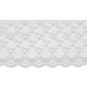 Fabric Trims |  1yd Flat Fancy Lace Trim 7” White