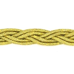 Fabric Trims |  1yd Metallic Braid Trim 0.19” Gold