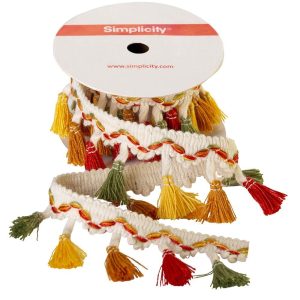 Fabric Trims |  1yd Multi Primary Tassel Fringe Trim 1 5/8″