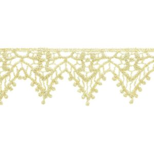 Fabric Trims |  1yd Mylar Point Venice Lace Trim 1.5” Gold