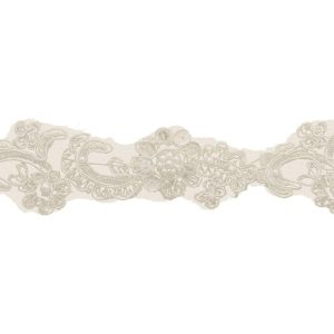 Fabric Trims |  1yd Narrow Bridal Beaded Lace Trim 1.75” Ivory