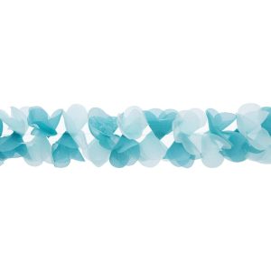 Fabric Trims |  1yd Petal Folded Flowers Trim 2.25” Ombre Turquoise