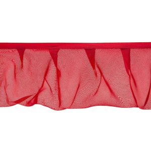 Fabric Trims |  1yd Poly Chiffon Ruffled Trim 4” Red