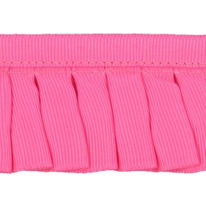 Fabric Trims |  1yd Ruffled Grosgrain Trim 1.75” Hot Pink