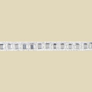 Fabric Trims |  1yd Single Square Rhinestone Apparel Trim 0.25” Silver