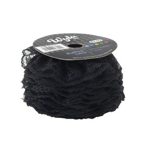 Fabric Trims |  1yd Wyla Sew on Ruffled Lace Trim Black