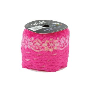 Fabric Trims |  1yd Wyla Sew on Ruffled Lace Trim Fuschia