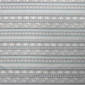 Flannel Fabric |  1yd Gray Narwhal Fair Isle Super Snuggle Flannel Fabric