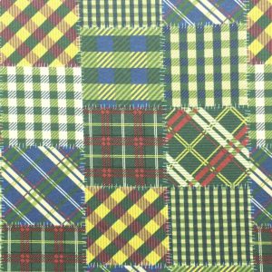 Flannel Fabric |  1yd Green Stitched Patched Plaid Super Snuggle Flannel Fabric