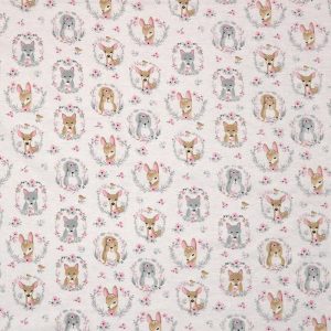 Flannel Fabric |  1yd Hazel Portrait Friends Nursery Flannel Fabric