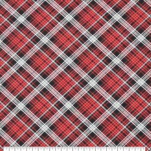 Flannel Fabric |  1yd Kate Red & Black Plaid Super Snuggle Flannel Fabric