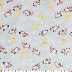 Flannel Fabric |  1yd Lamb and Moons Super Snuggle Flannel Fabric