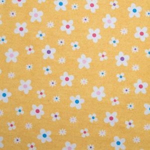 Flannel Fabric |  1yd Super Snuggle Floral On Yellow Fabric