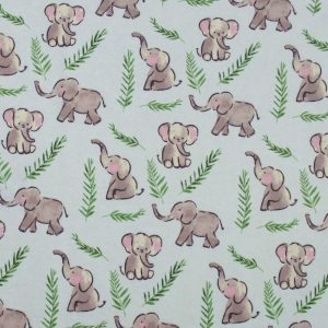 Flannel Fabric |  1yd Sweet Elephants Super Snuggle Flannel Fabric