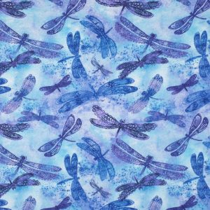 Flannel Fabric |  1yd Watercolor Dragonfly Super Snuggle Flannel Fabric